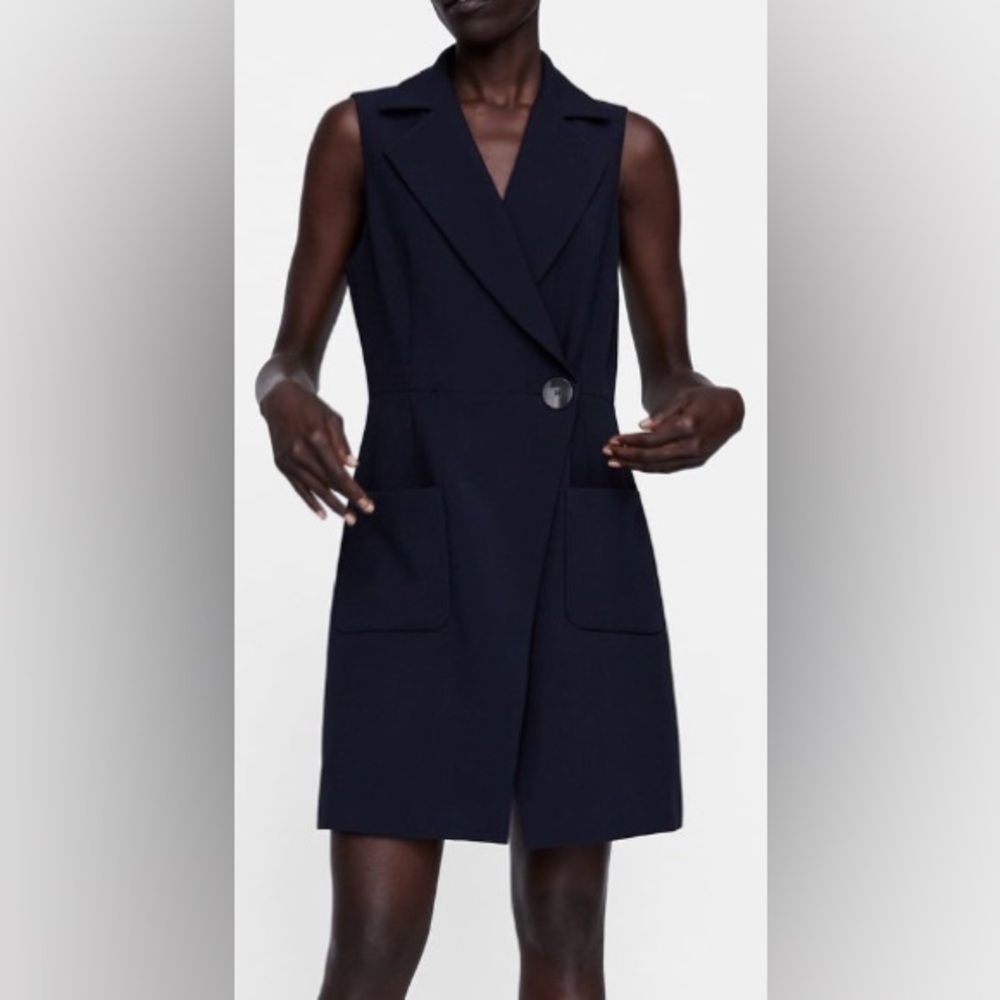 Zara double breasted waistcoat dress Medium NWT